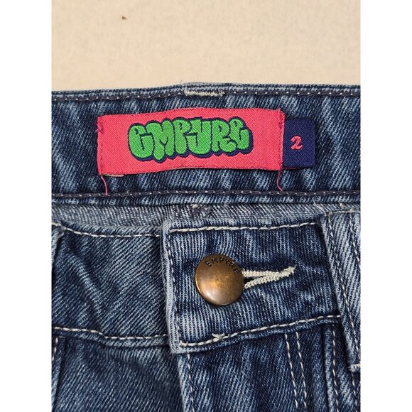 Empyre Y2K Cargo Jeans Size 2 Womens 100% Cotton Denim Skater - Picture 2 of 6